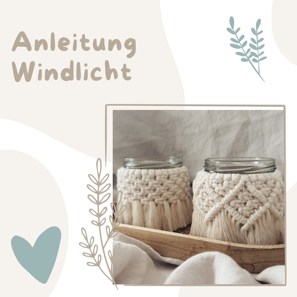 Makramee Windlicht PDF Anleitung | DIY | digital | deutsch | boho