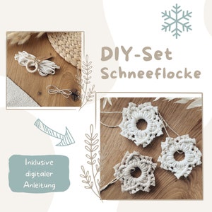 Makramee Schneeflocke DIY-Set | PDF-Anleitung | Geschenkidee | Weihnachtsdekoration