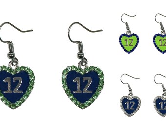 Blue Green Diamond Shaped Earrings Ireland Seattle Sounders Seattle Seahawks Clear