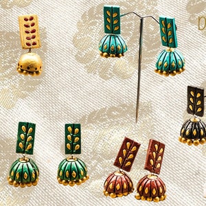 Exclusive Dangler Earrings! Fusion Earrings! Ethnic Jhumka Terracotta Earrings! Fashion  Earrings! Gifts for Her! Perfect Birthday Gift!