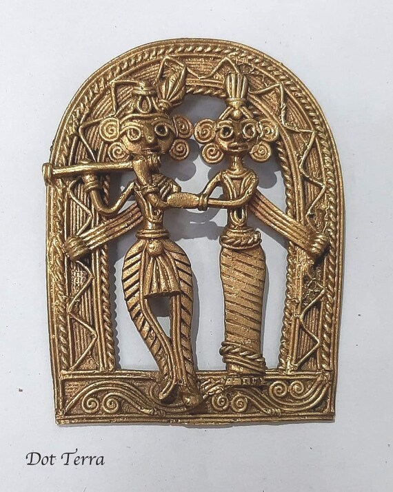 Dokra Pendant Radha Krishna Pendant Dokra Radha Krishna Unisex