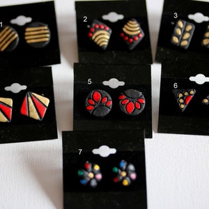 Terracotta Tops! Small Stud Earrings! Terracotta Stud Earrings! Earthen Earrings! Small Earring Tops! Handmade Hand-Painted Stud Earrings!