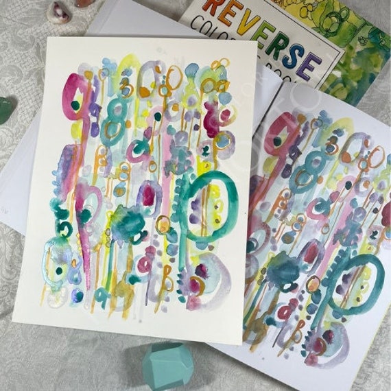 The Reverse Coloring Book ORIGINAL WATERCOLOR PAINTING Etsy