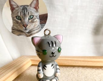Custom Cat Memorial Keychain – Personalized Pet Loss Keepsake, Handmade Cat Gift