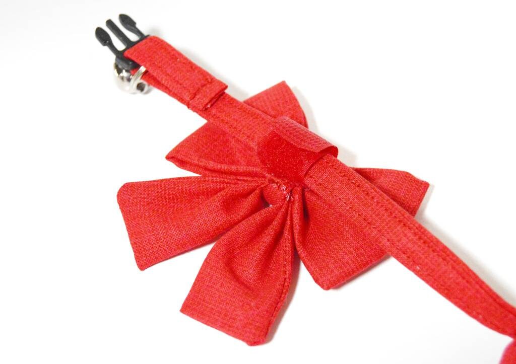 Classic Red Cat Collar & Red Bow Set Red Cat Collar with Etsy