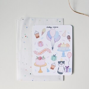 Happy Birthday Sticker Sheet Cute Planner & Bullet Journal Stickers ...