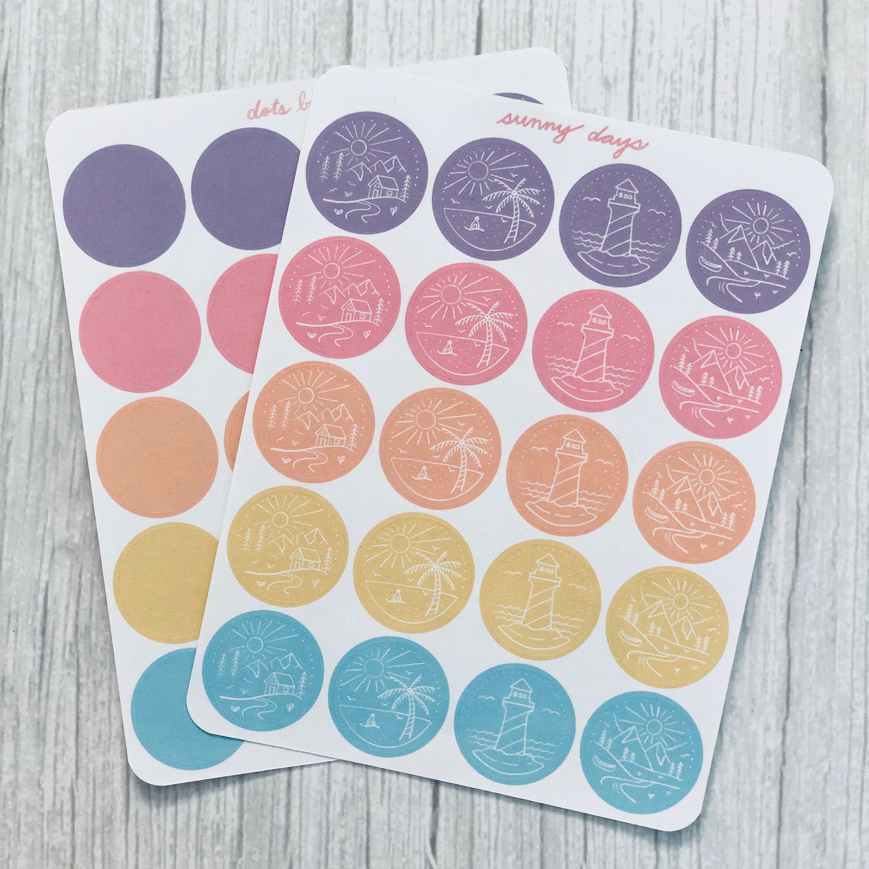 planner circle stickers bundle colorful pastel dot sticker etsy