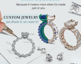 customization ring,Custom Jewelry Design,Jewelry Making,Personalized Jewelry,Made to order custom moissanite engagement ring,wedding ring