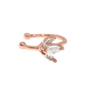 Massiv Gold Ohrmanschette Knorpel Manschette Fake Helix Piercing Ohrmanschette kein Piercing Diamant Ohrmanschette Fake Piercing 14k Rosegold Ohrmanschette Ohrringe