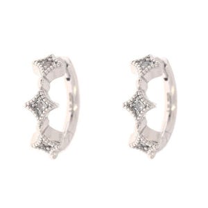 Pendientes de aro pequeños de oro macizo de 14 quilates, pendientes de aro pequeños, pendientes de aro pequeños, pendientes de aro pequeños con diamantes naturales, pendientes de aro pequeños.