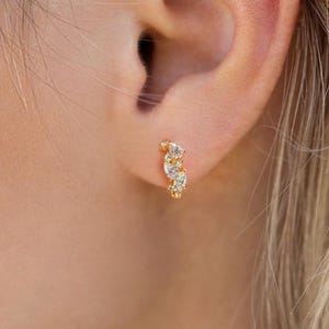 Diamond Huggie Hoop Earrings Small Real Diamond Hoops in Solid Gold Tiny Huggie Earrings for Cartilage Everyday Minimalist Jewelry