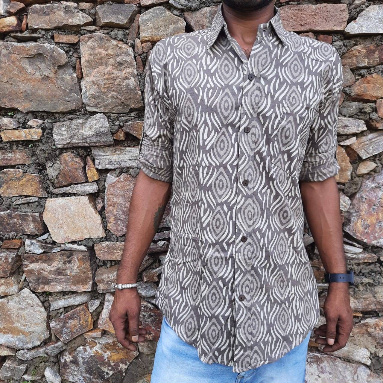 ethnic pattern printed casual shirts