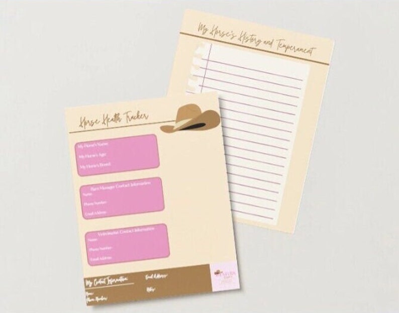 Horse Health Trackerdigital Download Equine Planner Horse Records Vet/farrier Management Etsy