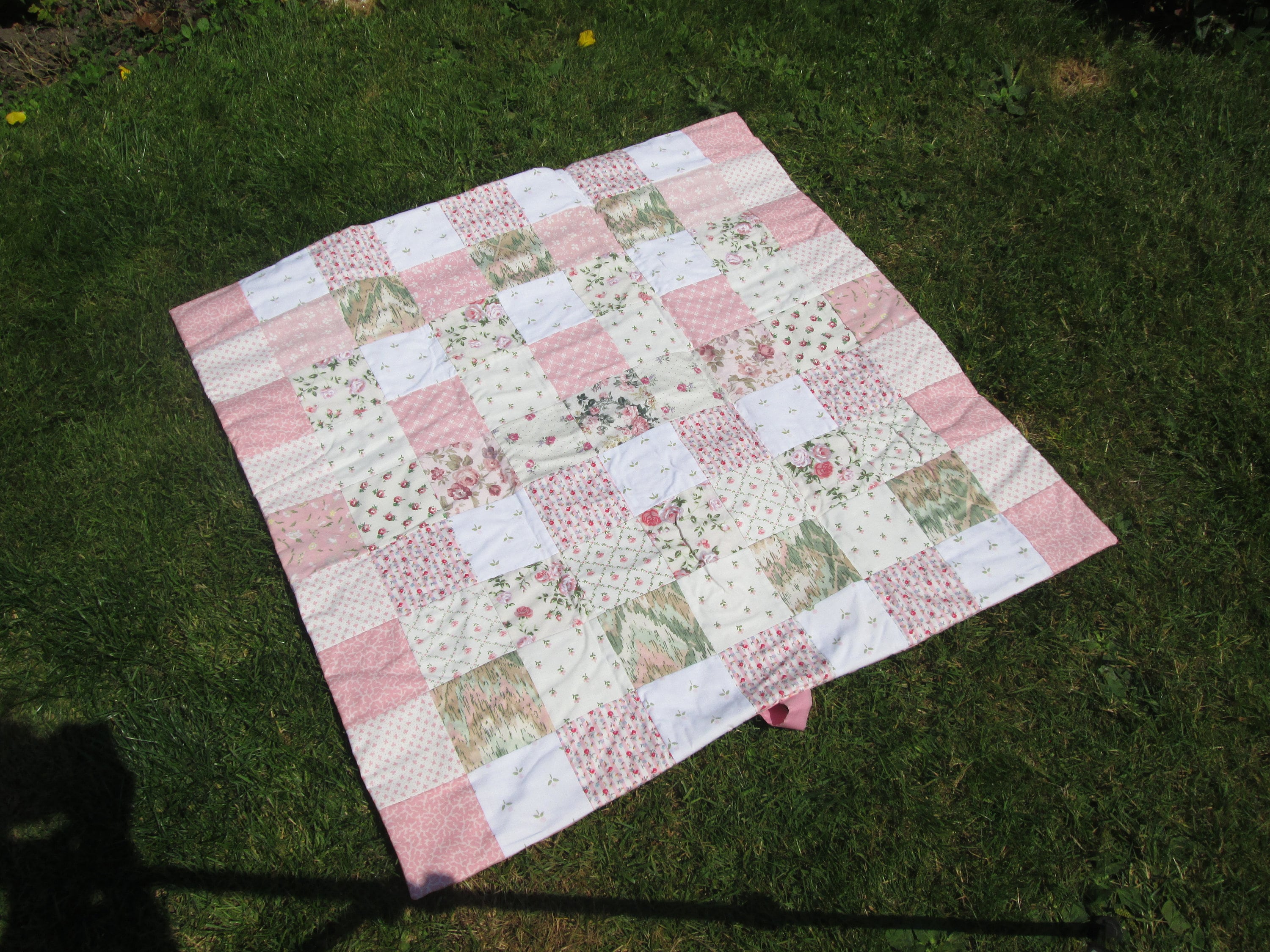 Vintage patchwork picnic blankets with waterproof back Etsy