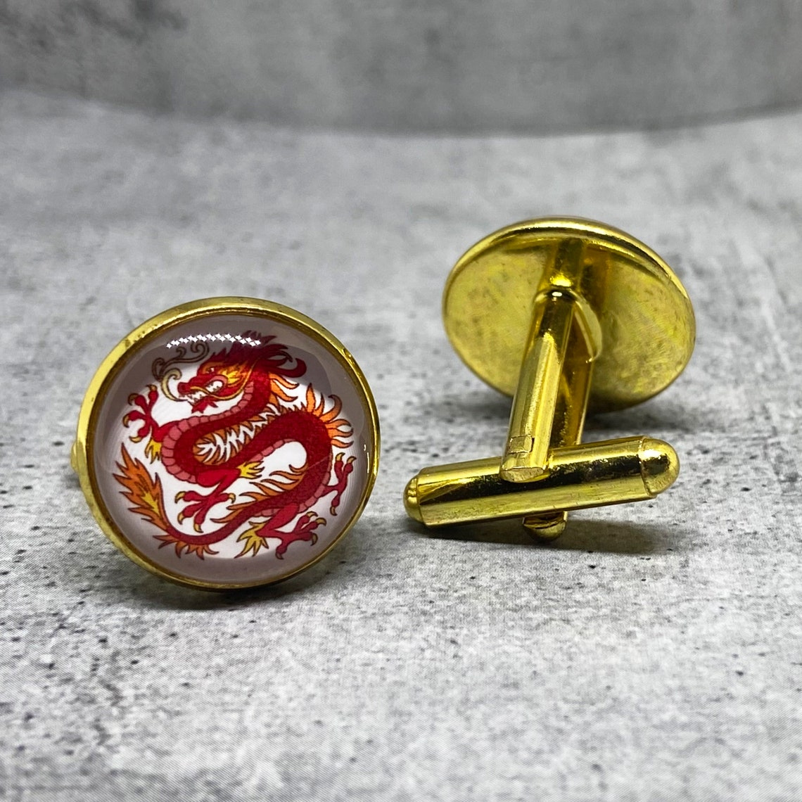 Chinese dragon cufflinks Dragon cufflinks Fantasy Men Etsy