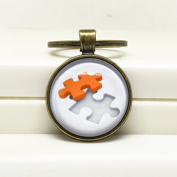 Puzzle Jigsaw Keychain Puzzle Pieces Key Ring Jigsaw Etsy