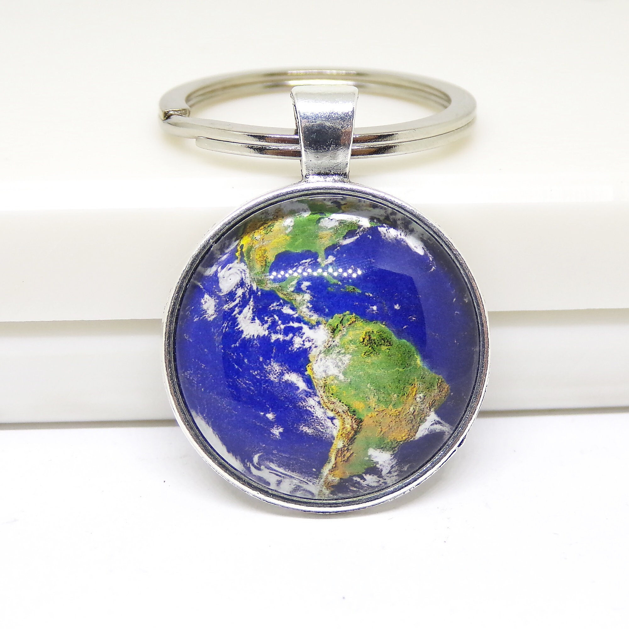 Earth keychain Earth keyring Earth keychain Etsy