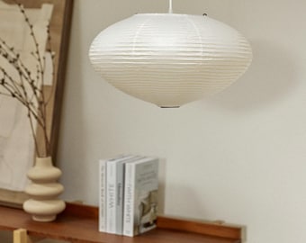 Japanese Style Saucer-Shaped Paper Lamp Shade 45cm, Paper Lantern, Paper Shades, Handmade Pendant Light Shade