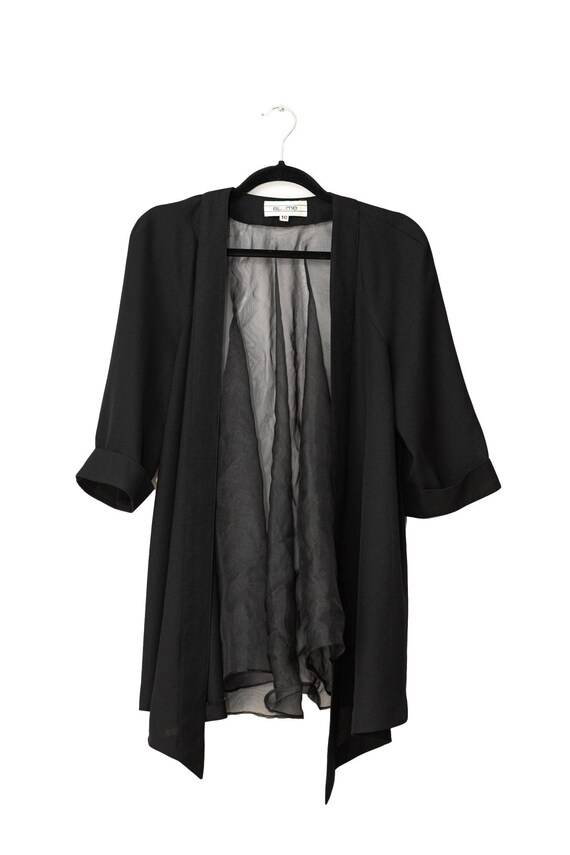 Vintage Black Sheer Blazer, Minimalist Blazer, Kim