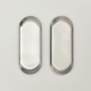 Assiettes décoratives en acier inoxydable, plateau décoratif pour la maison, plateau décoratif pour table basse, assiette décorative ovale, brossé, vintage