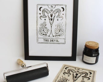 Zodiac Tarot Card Print - The Devil / Capricorn