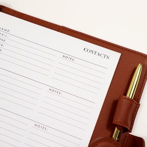 Lijst met contactpersonen/planner voor contactpagina's Navulling | Adresboek | A5 halve letter persoonlijk breed A6 B6 happy planner ingebonden zak