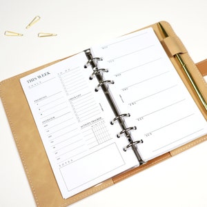 Weekly Over View Planner Inserts | Undated Weekly Planner | A5 Half Letter Personal Wide A6 B6 Discbound Happy Planner Pocket