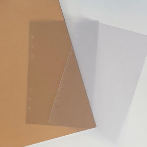 Separador, Painel de plástico, Separador de planejador, Sem abas, Transparente e fosco, A5, Meia carta, Pessoal, Bolso, Encadernação em disco, Planejador feliz