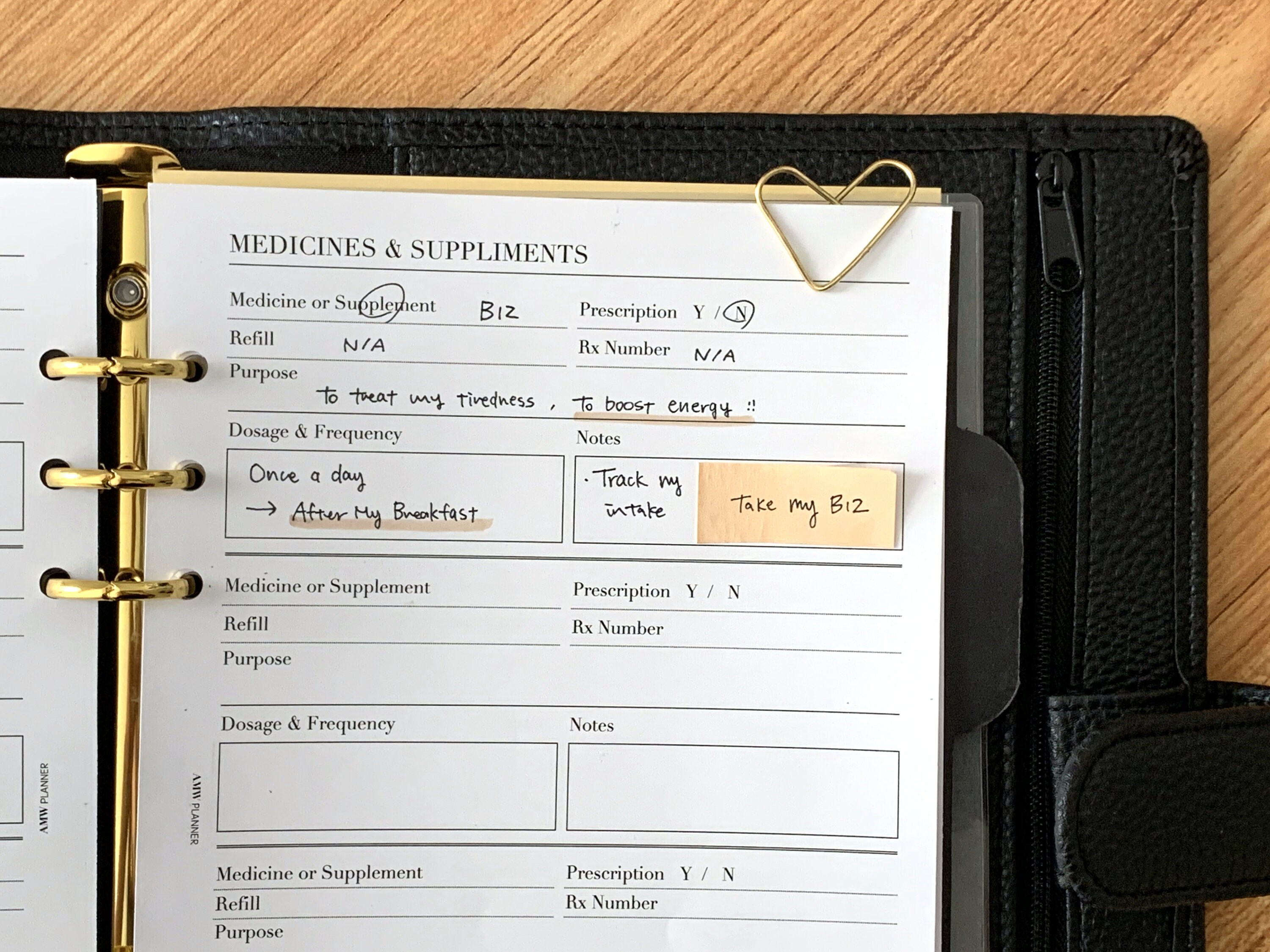 Medicines & Supplements Planner Inserts/ Medical Log/ A5 or - Etsy