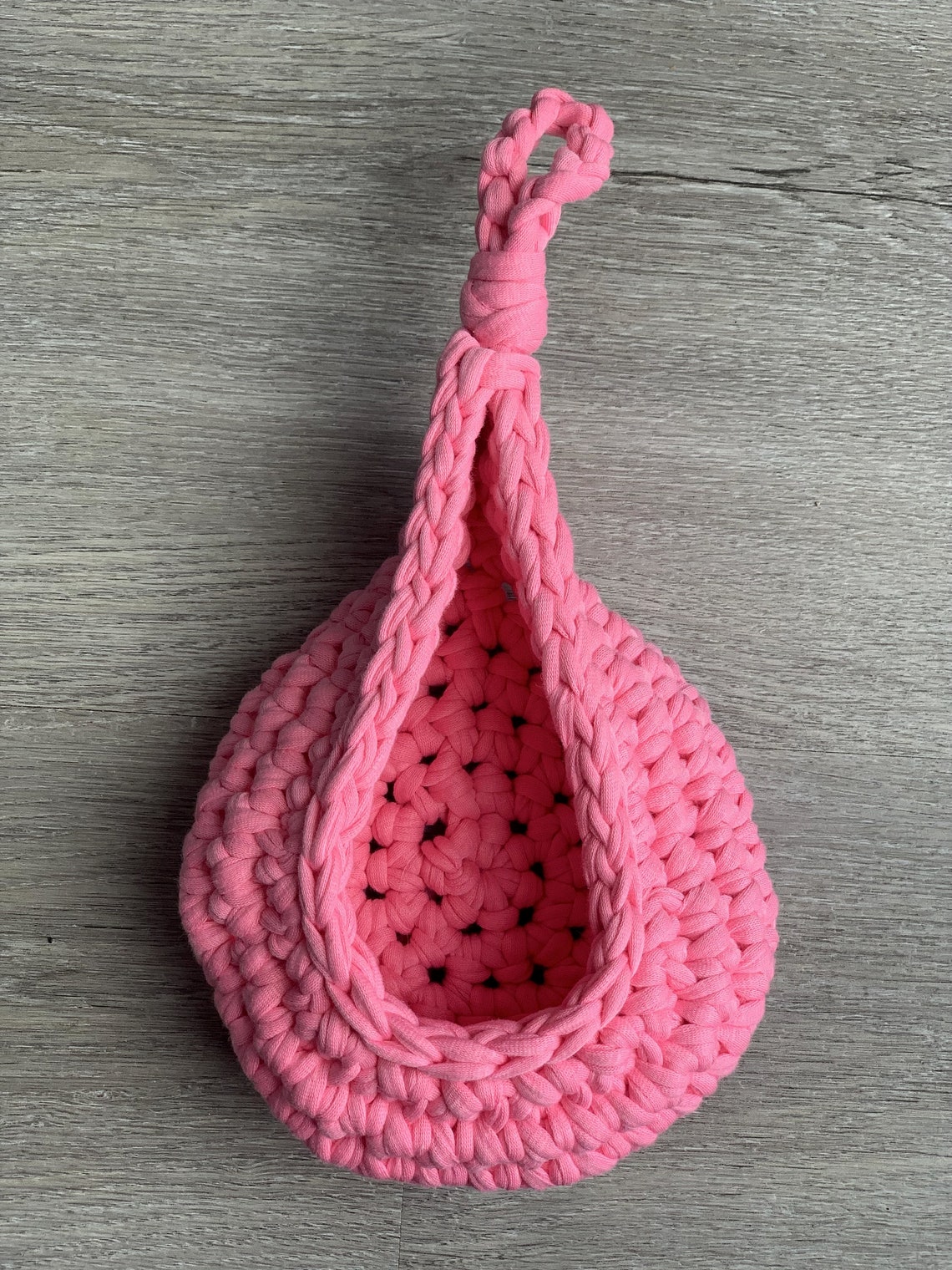 Crochet Teardrop Hanging Basket Etsy