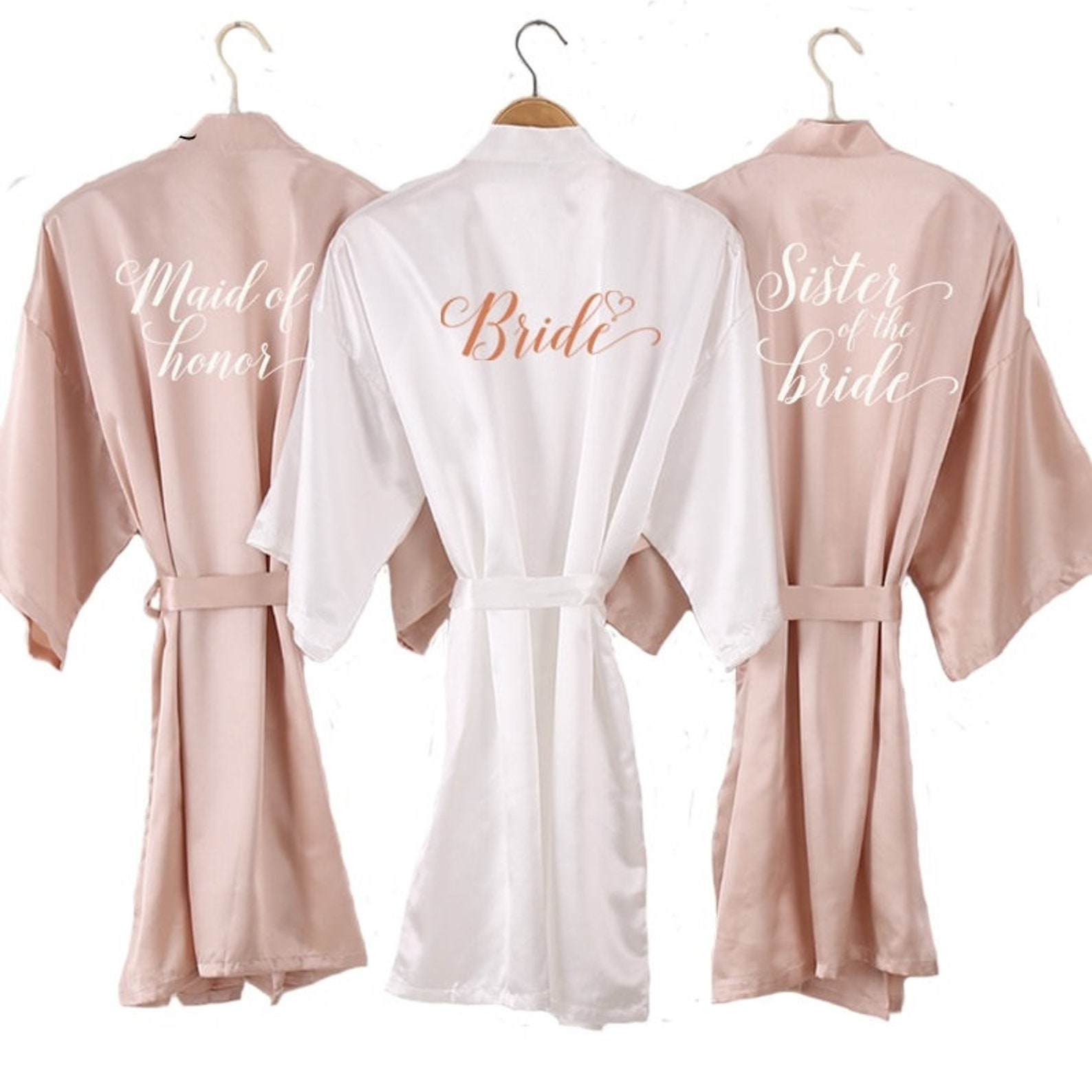 Damen Bademantel Aus Satin - Luxus Bademantel Für Braut & Brautjungfern