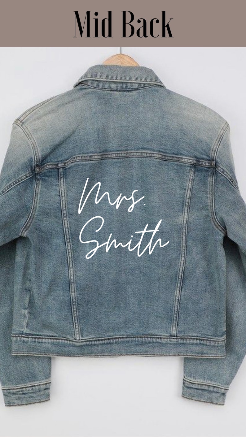 MOB Reception Attire MIL Gift for Bride Long Rhinestone Fringe Jacket Custom Jean Jacket Personalized Denim Jacket Bridesmaids