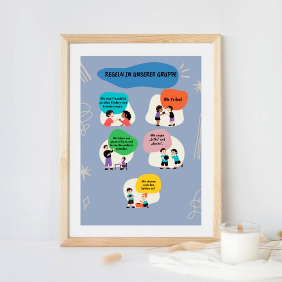 Gruppenregeln Poster Für Kindergarten Krippe Hort - Etsy