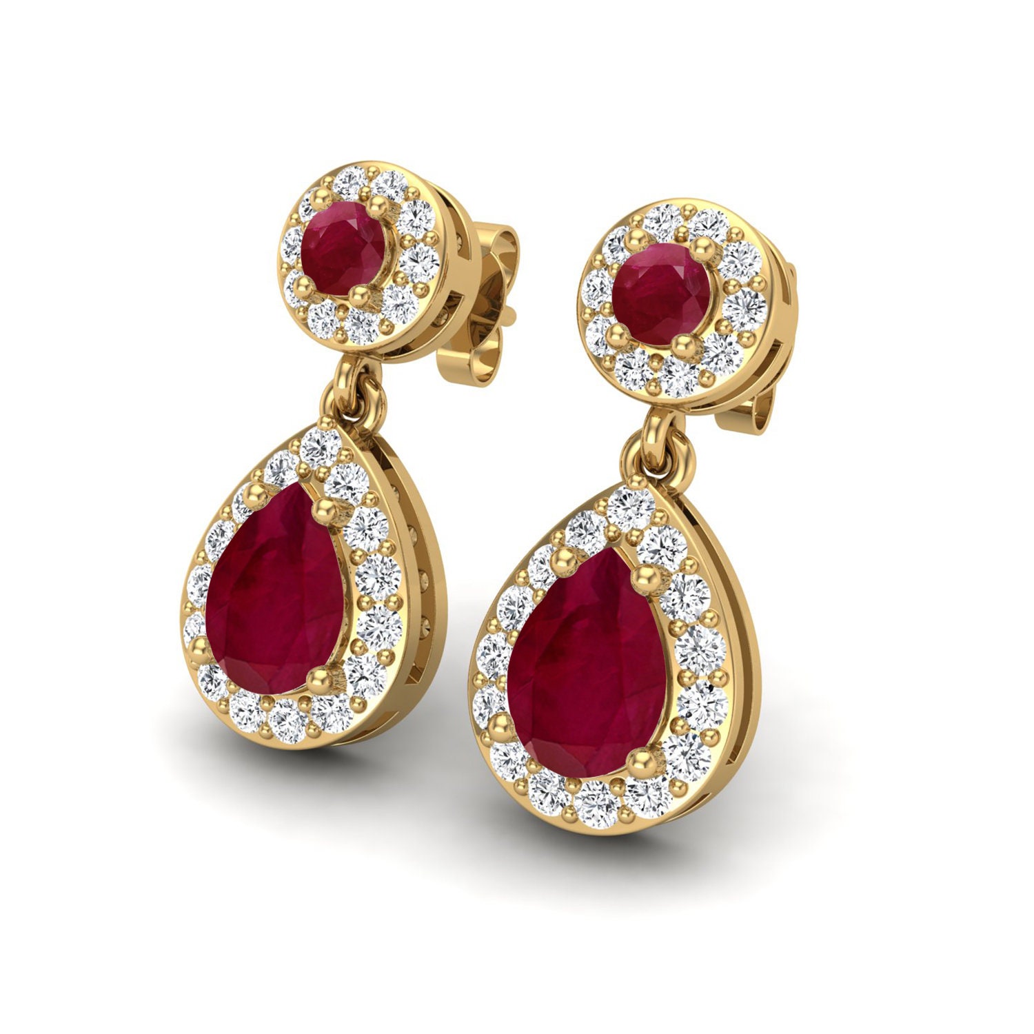 Red Ruby Jewelry Sets Ruby NecklaceRuby Earrings Ruby Rings | Etsy