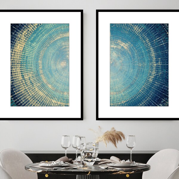 Navy Yellow Wall Art Etsy UK