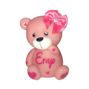 Personalized pink night light bear