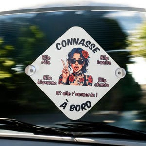 Teef aan boord - Grappig autobord - "Piloot aan boord" of "Teef aan boord" - autostickers