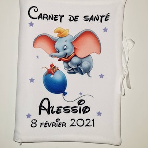 Funda para registro de salud personalizada de Dumbo: funda para registro de salud con nombre y fecha de nacimiento: regalo de nacimiento personalizable