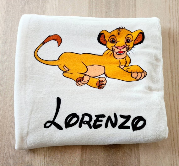 Couverture personnalisé roi lion simba plaid bébé enfants personnalisé  cadeau naissance bébé prénom bébé lion -  France