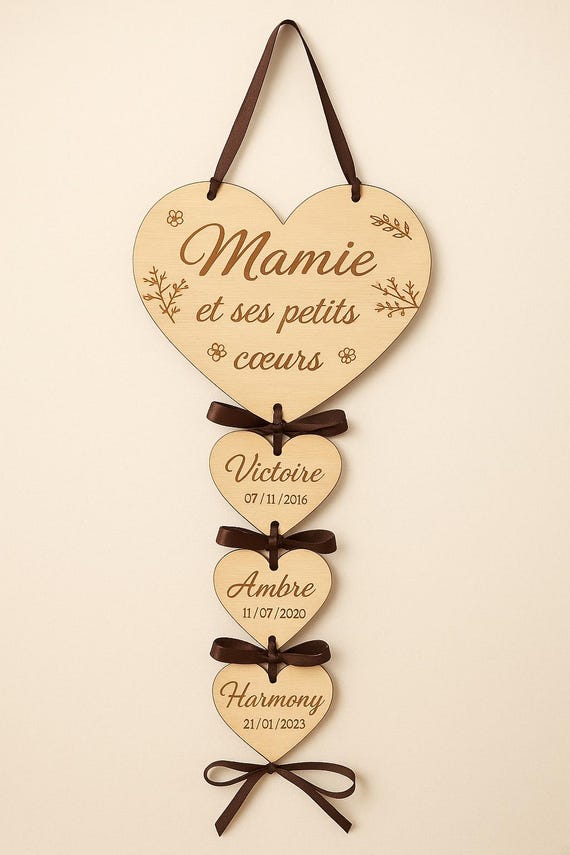 Prénom bois - Cadeau Fête Des Grands Mères Personnalisé - Couronne bois Prénom Prénom bois - Cadeau Fête Des Grands Mères Personnalisé - Couronne bois Prénom