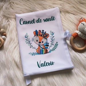 Protège carnet de santé personnalisé renard - housse carnet de santé fox - idée cadeau naissance jeune parents- cadeau pour bébé renard