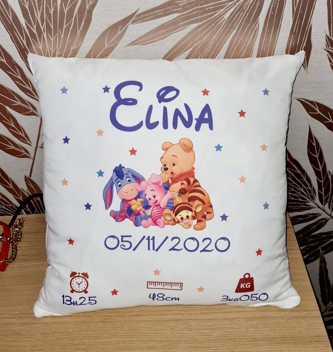Coussin Personnalisé Winnie, Bourriquet, Tigrou, Porcinet