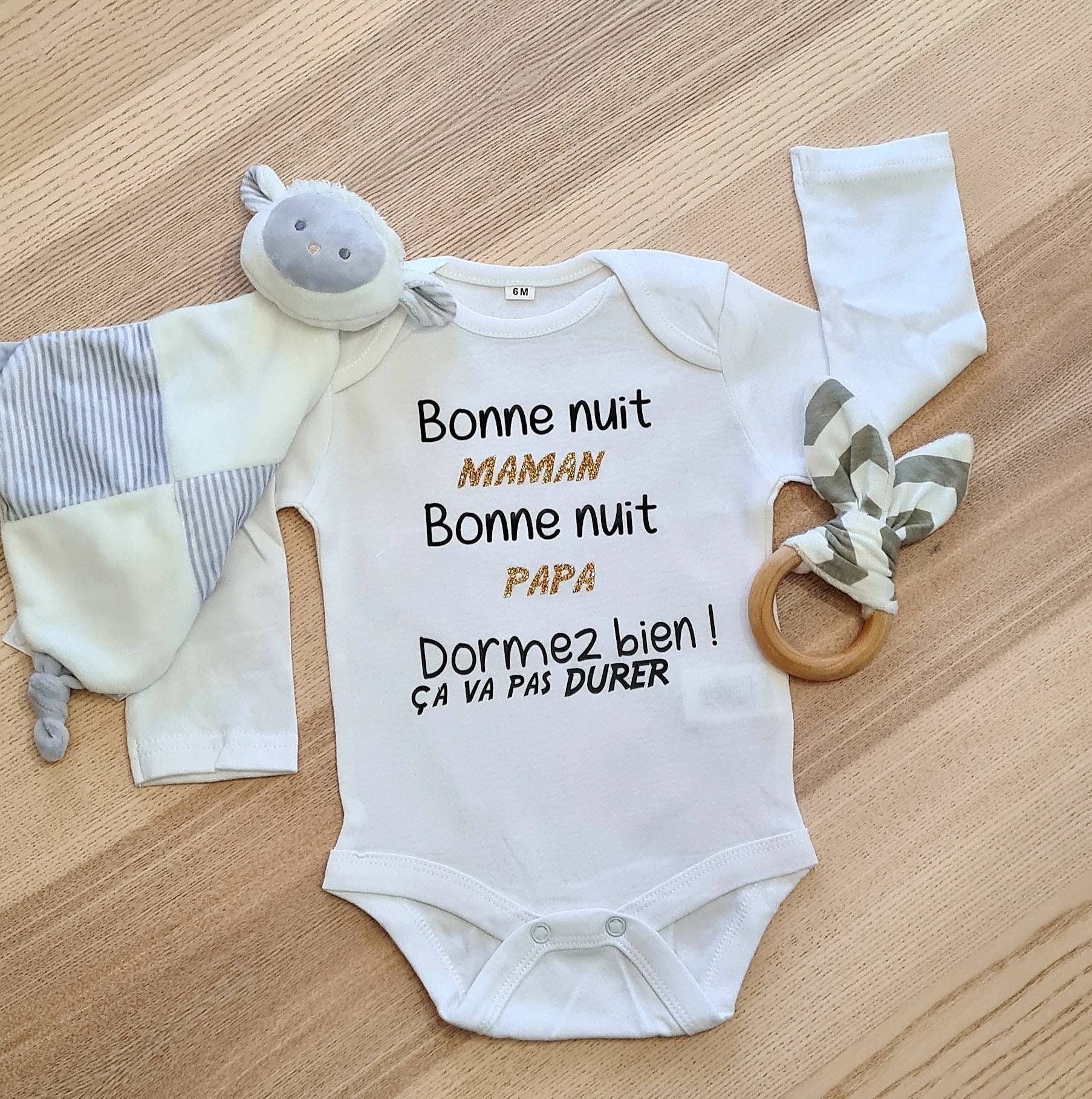 Bavoir Bébé Bonne nuit papa et maman