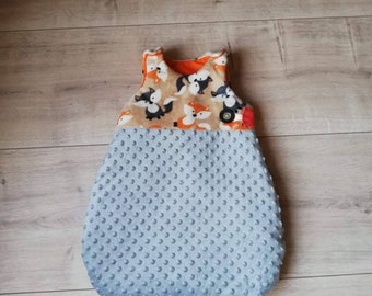 Fox sleeping bag - baby sleeping bag - minky - fleece - handcrafted