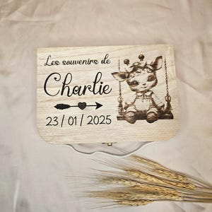 Valise en bois graver et personnalisée - plusieurs thèmes, boite à souvenirs, Baptême, Cadeau de naissance - idée cadeau de naissance