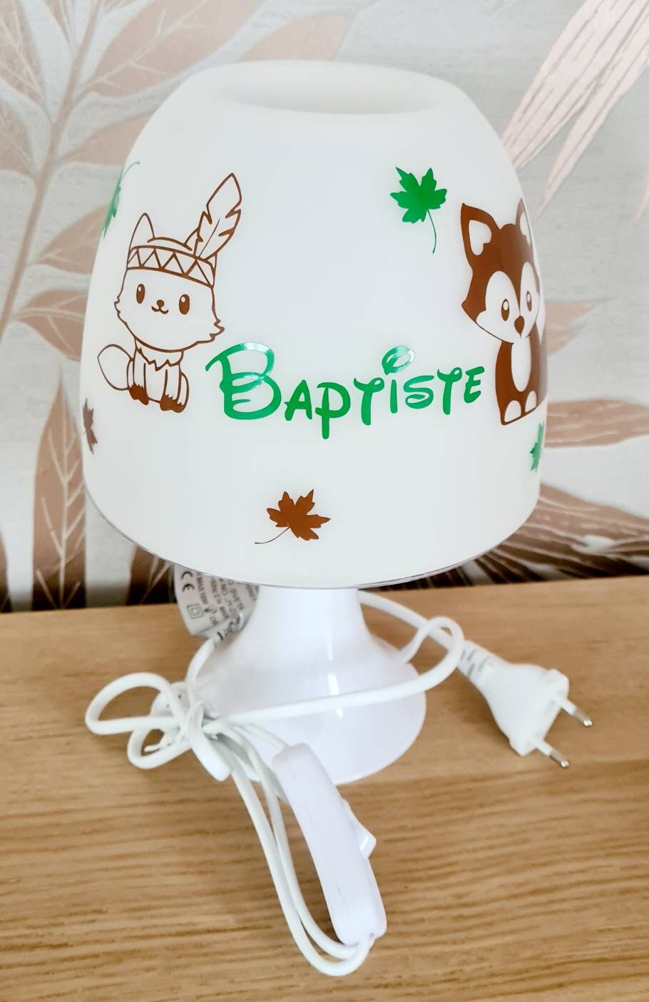 Lampe Personnalisé Renard - Lampe de Chevet Personnalisable Cadeau Original Enfants