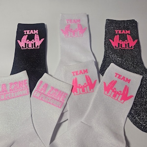 Chaussettes à paillettes JUL personnalisées - idée cadeau femme - anniversaire - copine - cadeau personnalisé