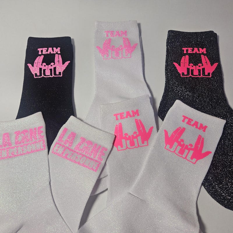 Chaussettes Paillettes "Géniale" - Taille 36-42, Violet Et Rose - Chaussettes Originales Chaudes