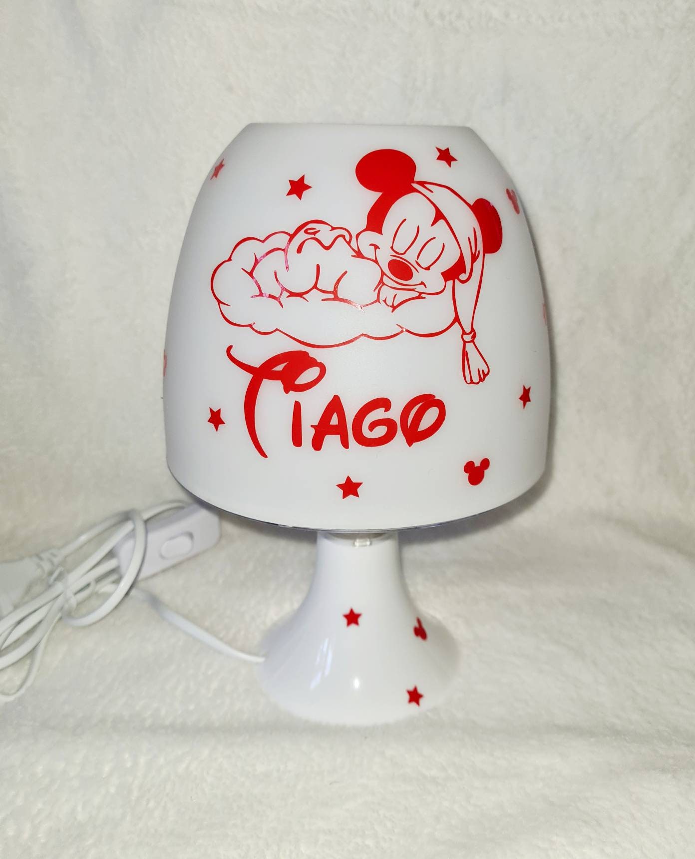 Lampe Personnalisé Mickey Bébé, Lampe de Chevet Personnalisable