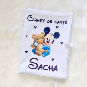 Funda para registro médico personalizada de Mickey: idea de regalo de nacimiento: regalo personalizado
